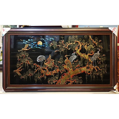 TRANH SƠN MÀI ĐẮP NỔI THẾP VÀNG -TÙNG HẠC TRƯỜNG XUÂN 