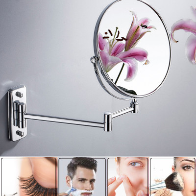 Gương trang điểm phóng đại 3 lần, xoay 360 độ, 2 mặt siêu nét, treo tường phòng tắm, phòng ngủ, Khách sạn, resort, Inox SUS 304, Size 15cm, 18cm, 20cm, Minh House