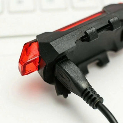 Đèn 5 LED Cảnh báo sau Xe Đạp giúp đạp xe an toàn ban đêm 4 chế độ sáng (Đèn Xanh)