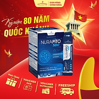 Gói uống Nurapito 500 hỗ trợ ngừa và phục hồi sau tai biến mạnh máu não, hạn chế xơ vữa, tắc mạch (20 gói) - Nutramed