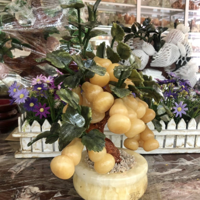 Cây tài lộc hồ lô phong thủy đá ngọc hoàng long - Cao 34 cm