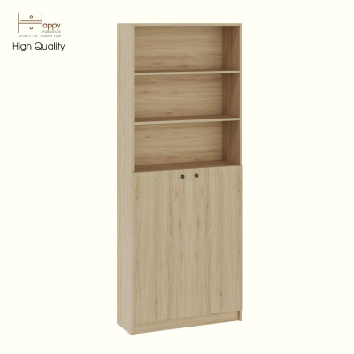 HAPPY FURNITURE , Kệ sách 6 tầng 2 cửa mở - CATY, KSA_076 , 80cm x 28cm x 202cm DxRxC