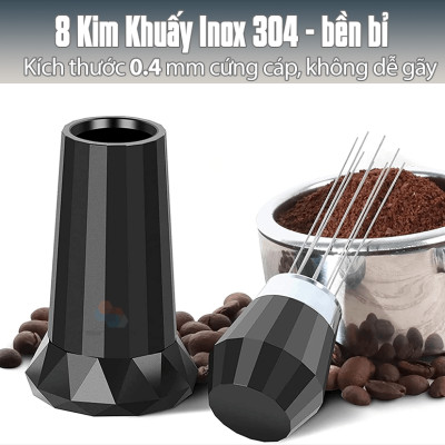 Kim đánh tơi bột cà phê WDT, phân bổ đồng đều pha chế Espresso, dụng cụ máy pha cafe chuyên nghiệp, chống bón cục, pha máy chiết xuất giảm channeling, hàng chính hãng