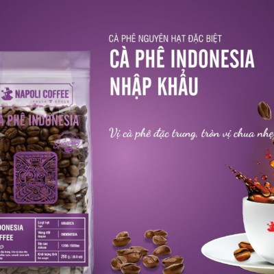 Cà Phê Arabica INDONESIA - Hương Trái Cây & Gỗ Hương - Rang Nguyên Hạt, Dùng Pha Máy/Phin Cao Cấp 250g/túi