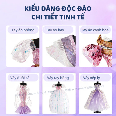 Đồ chơi thiết kế thời trang DIY cho bé gái  5 6 7 8 9 tuổi may vá Mideer Clothing Design House