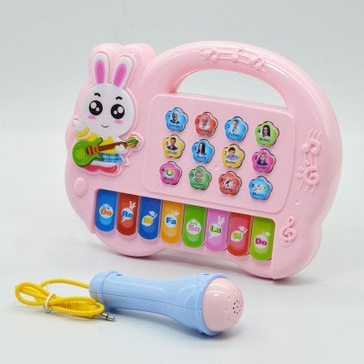 Đồ Chơi DUKA: Đàn Piano Thỏ Hồng Kèm Micro - DK81316