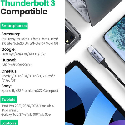 Ugreen UG20192CM450TK 1M Màu Đen Cáp chuyển USB-C sang 3.5mm Dương - HÀNG CHÍNH HÃNG