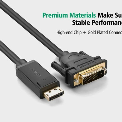 Ugreen UG10242DP103TK 1M màu Đen Cáp chuyển đổi DP sang DVI 24 + 1 Hỗ trợ độ phân giải 1920x1200 - HÀNG CHÍNH HÃNG