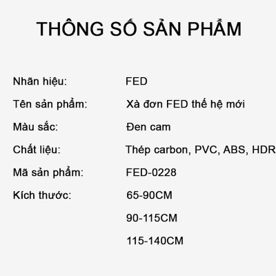 Xà Đơn Gắn Cửa FED-0228 | Kích thước 90-115cm (Chịu lực 400kg - Có chốt khóa an toàn khi gắn xà - Dễ dàng tháo lắp không cần khoan tường)