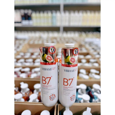 BỘ GỘI XẢ DƯỠNG TÓC ORGARNIC BƯỞI VISIAMI B7+ GRAPEFRUIT SHAMPOO AND CONDITIONER 780MLX2 giảm rụng, mọc tóc nhanh cho tóc thưa mảnh khô