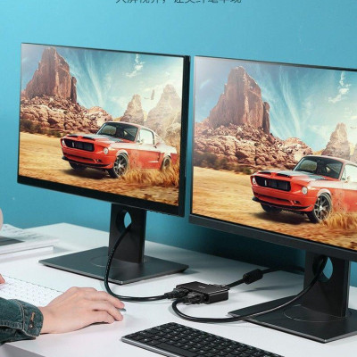 Ugreen UG80190CM339TK 1080P 60Hz full hd màu đen bộ chia vga 1 ra 2 có sẵn dây cấp nguồn - HÀNG CHÍNH HÃNG