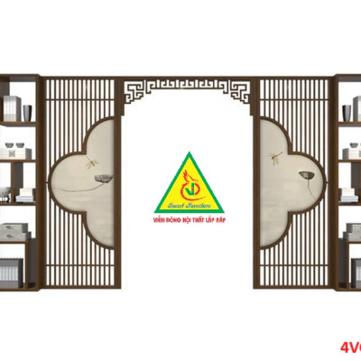 Vách ngăn phòng khách , vách ngăn phòng khách hiện đại 4VC05 - Nội thất lắp ráp ViendongAdv