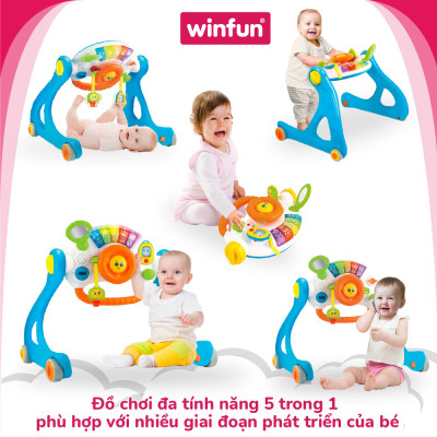 Đồ chơi Kệ chữ A kết hợp xe tập đi, bàn tập đứng cho bé có nhạc 3 tin 1 - Winfun 0846 cho bé sơ sinh tới 3 tuổi