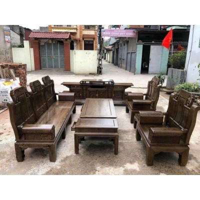 Bàn ghế gỗ mun tiếp khách sang trọng