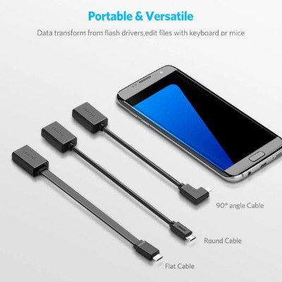 Ugreen UG10821US133TK 10CM màu Đen Cáp chuyển đổi MICRO USB sang USB âm hỗ trợ OTG dáng dẹt - HÀNG CHÍNH HÃNG