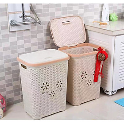 Giỏ nhựa có nắp đựng quần áo 