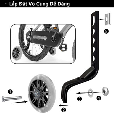 Bánh phụ xe đạp trẻ em dododios đủ cỡ 12-14-16-18-20inch