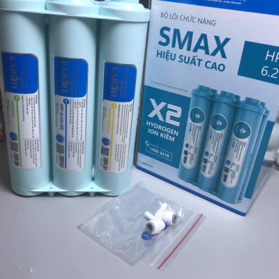 Combo 10 Lõi lọc Karofi - Đúc Nguyên Khối SMAX Hiệu Suất Cao HP 6.2 - Màng RO 100GDP Hàn Quốc - Alkaline - Hydrogen - Hàng Chính Hãng