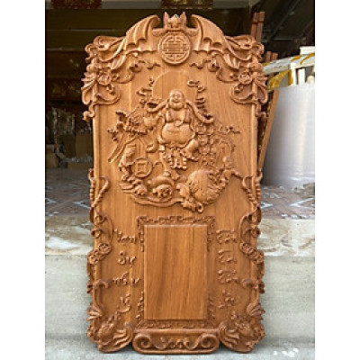 Đốc lịch treo tường khắc phật di lặc bằng gỗ gõ đỏ kt 40×70×4cm