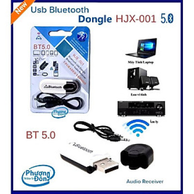 USB Bluetooth 5.0 HJX-001: Nâng cấp loa thường thành loa Bluetooth, kết nối liên tục, ổn định, âm thanh trung thực, phạm vi hoạt động 8-10m, hàng nhập khẩu