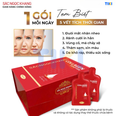 (New) Nước uống Collagen depeptide 5 túi Sắc Ngọc Khang tinh khiết nhập khẩu từ Nhật Bản, đạt chuẩn hàm lượng hấp thụ nhanh & vượt trội giúp trẻ hóa làn da - săn chắc và sáng mịn