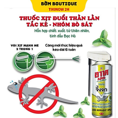 Chai Xịt Đuổi Thằn Lằn - Thạch Sùng, Tắc Kè, Nhóm Bò Sát Và Rắn. Ars Lizard Repellent Spray. Số 1 Nhật Bản