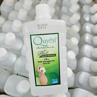Nước Rửa Móng Axetol Quyên 500ml Chai Vuông Chữ Dập Nổi Cao Cấp Làm Nail, Dung Dịch Tẩy Rửa Sơn, Ủ Phá Gel Sạch Nhanh, Mau Khô, Không Mùi Hắc