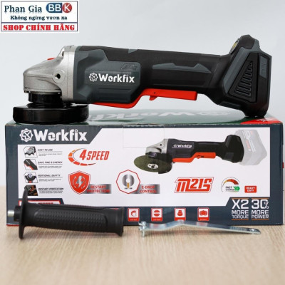 Máy Mài Pin WORKFIX 21V, Không Chổi Than, Pin 15 Cell, Lõi Đồng, Chống Khởi Động Lại, Tự Ngắt Khi Rơi Máy