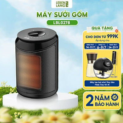 Máy sưởi mini Lebenlang LBL0278, quạt sưởi gốm 2000W, tiết kiệm điện không đốt oxy,an toàn, bảo hành 2 năm - hàng chính hãng