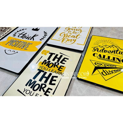 (ẢNH THẬT) Tranh treo tường trang trí decor lớp học tiếng anh 3 kèm đinh treo