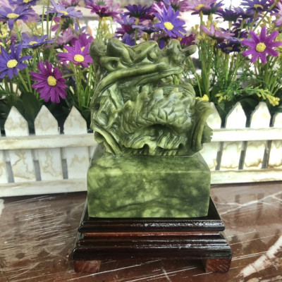 Ấn Rồng phong thủy đá ngọc serpentine 