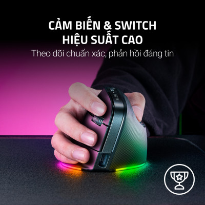 Chuột Pro Click V2 Vertical Edition | Công Thái Học | Không Dây | 30K DPI | 550 IPS | 5 Chế Độ Kết Nối | Led RGB | Hàng Chính Hãng