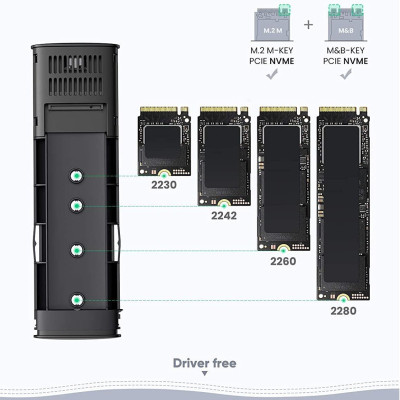 Ugreen 10902 0.5M m.2 nvme usb type c 10gbps hộp ổ cứng ssd màu xám kèm cáp 2 đầu C 3.1 Gen 1 Ugreen CM400 - Hàng Chính Hãng