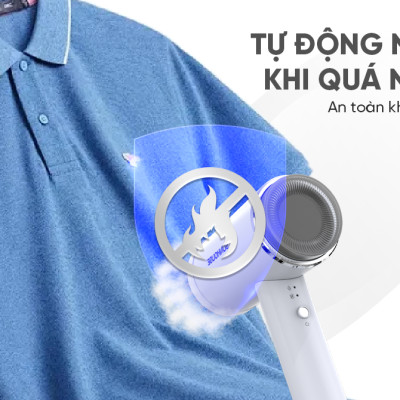 Bàn là hơi cầm tay Sunhouse SHD2176, Công suất 1000W, Mặt bàn là phủ chống dính, Tây cầm gấp gọn, Tự động ngắt khi quá nhiệt, Bảo hành 12 tháng - Hàng chính hãng