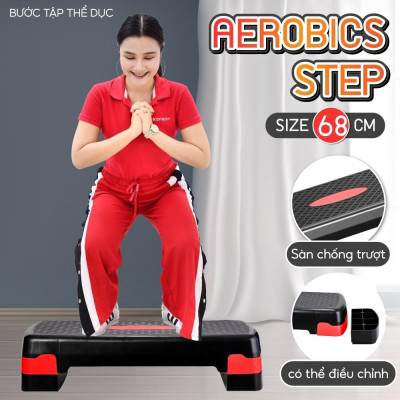 BG Bục dậm nhảy AEROBIC STEP 68CM - RED giảm cân hiệu quả