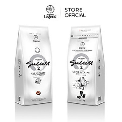Combo 2 Bịch Cà Phê Hạt Mộc Trung Nguyên Legend Success 2 – Gói 1kg – Cà Phê Thể Chất Mạnh, Vị Cân Bằng