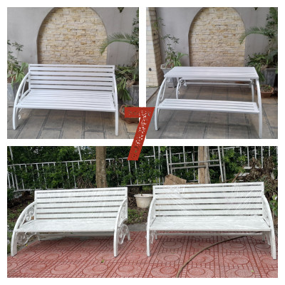 Ghế sân vườn thông minh Juno Sofa 1m2 mở thành bàn ghế đôi khung thép nhiều KT lựa chọn 1m2 1m5 2m