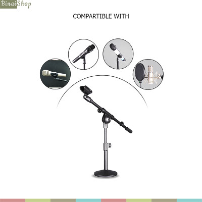 Transhine HY-211 - Chân Đế Micro Bục Phát Biểu, Chân Dạng Đĩa, Có Thể Thay Đổi Chiều Cao Thuận Tiện- Hàng chính hãng