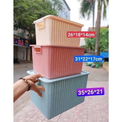 Rổ đan mây đựng đồ đa năng 3 size , Giỏ đan đựng quần áo (3415)