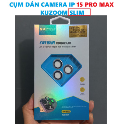 [ dán camera ip 15ProMax ] Mắt dán bảo vệ camera cho iP 15 Pro Max Kuzoom SLIM _ hàng chính hãng