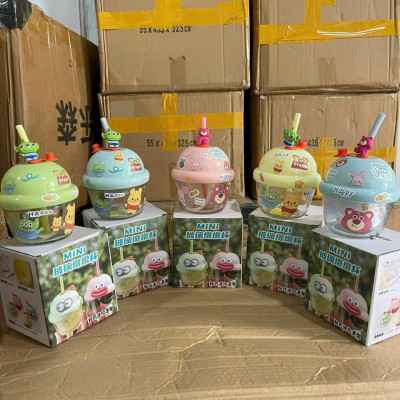 Cốc Thủy Tinh 210ml Cho Bé + Ống Hút + Sticker Tặng Kèm Tiện Dụng - HÀNG CHÍNH HÃNG MINIIN