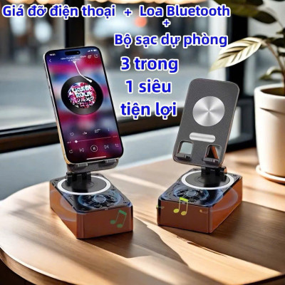 Giá Đỡ Điện Thoại 3 Trong 1 Kèm Pin Dự Phòng & Loa Bluetooth - Tiện Lợi, Dễ Dàng Mang Theo Khi Di Chuyển - HÀNG CHÍNH HÃNG MINIIN