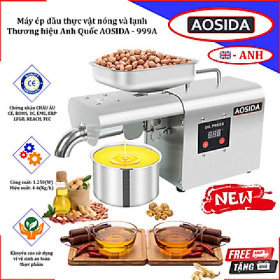 Máy ép dầu thực vật nóng và lạnh dùng trong gia đình. Thương hiệu Anh Quốc cao cấp AOSIDA - 999A. HÀNG CHÍNH HÃNG