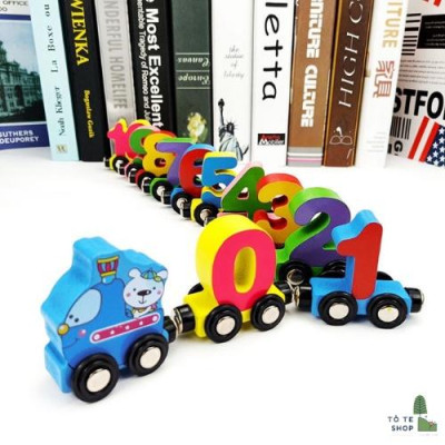 Đoàn Tàu Kéo Số Và Chữ Nam Châm, Đồ Chơi Gỗ Giáo Dục Phát Triển Trí Tuệ Cho Bé