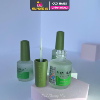 Kiềm Dầu Vinimay Primer Chai 15ml Cao Cấp Làm Nail, Khử Dầu Bề Mặt Móng Giúp Sơn Gel Bám Chắc Bền Sau Đắp Bột Gel