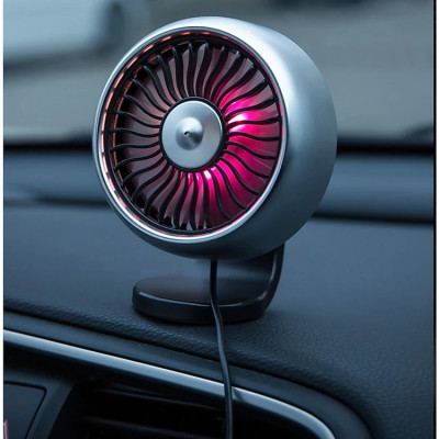 QUẠT MINI GẮN XE HƠI TIỆN DỤNG 8.5x5 CM CÓ ĐÈN LED TRANG TRÍ - Hàng chính hãng (GIAO MÀU NGẪU NHIÊN)