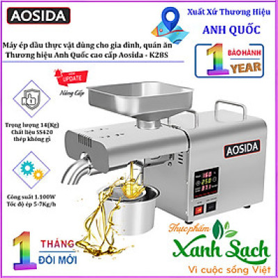 BẢO HÀNH 12 THÁNG - Máy ép dầu thực vật dùng cho gia đình, quán ăn. Thương hiệu Anh Quốc cao cấp Aosida - K28S. HÀNG CHÍNH HÃNG