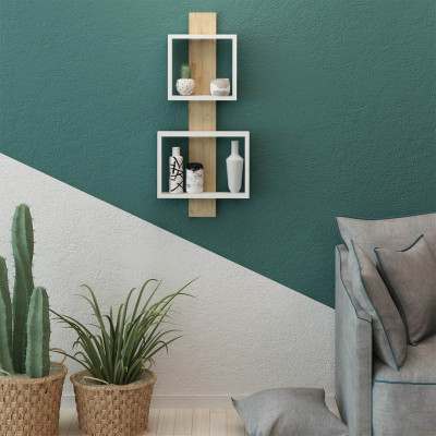 Kệ sách treo tường gỗ công nghiệp hiện đại SMLIFE Wooclix