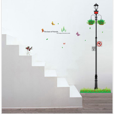 Decal dán tường cột đèn dễ thương AmyShop DKN092 (170x90cm)
