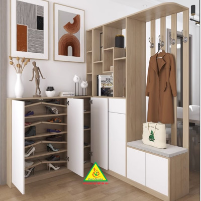 Vách ngăn phòng khách, nhà bếp chữ L 3VTK19 - Nội thất lắp ráp Viễn Đông ADV